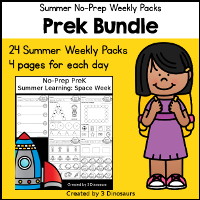 PreK No-Prep Weekly Pack Bundle: Summer