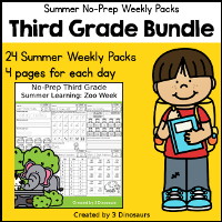 Third No-Prep Weekly Pack Bundle: Summer