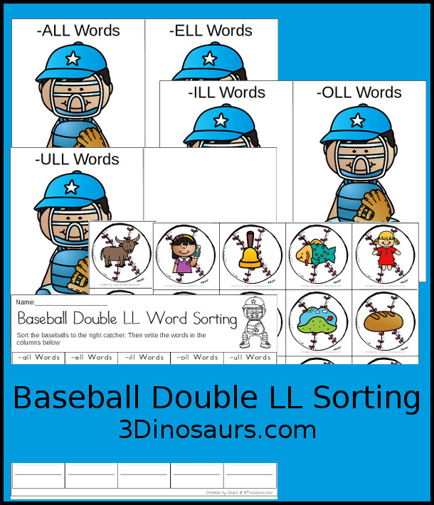 Free Baseball Themed Array Task Cards - 5 sorting mats with 15 cards to sort with a matching recording worksheet - 3Dinosaurs.com