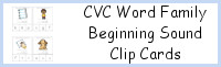 CVC Word Family Beginning Sound Clip Cards