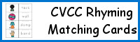 CVCC Word Family Rhyming Matching Cards