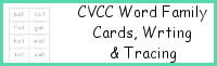 CVCC Word Family Cards, Writing & Tracing