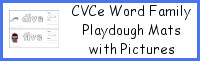 CVCe Word Family Playdough Mats with Pictures