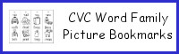 CVC Word Family Picture Bookmarks