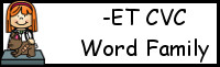 CVC Word Family Printables: -ET