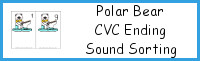 Polar Bear Ending CVC Word Sounds Sorting