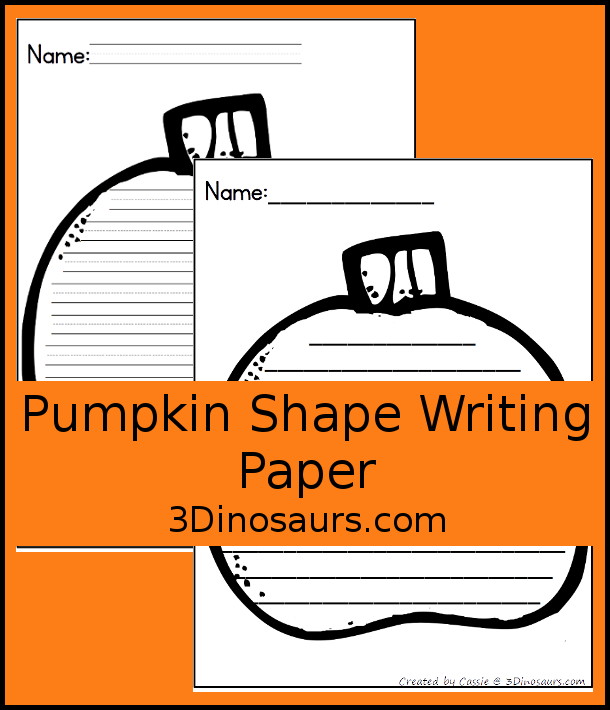 Free Pumpkin Shape Writing Paper Printabl - 3Dinosaurs.com