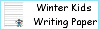 Winter Kids Themed Writing Paper