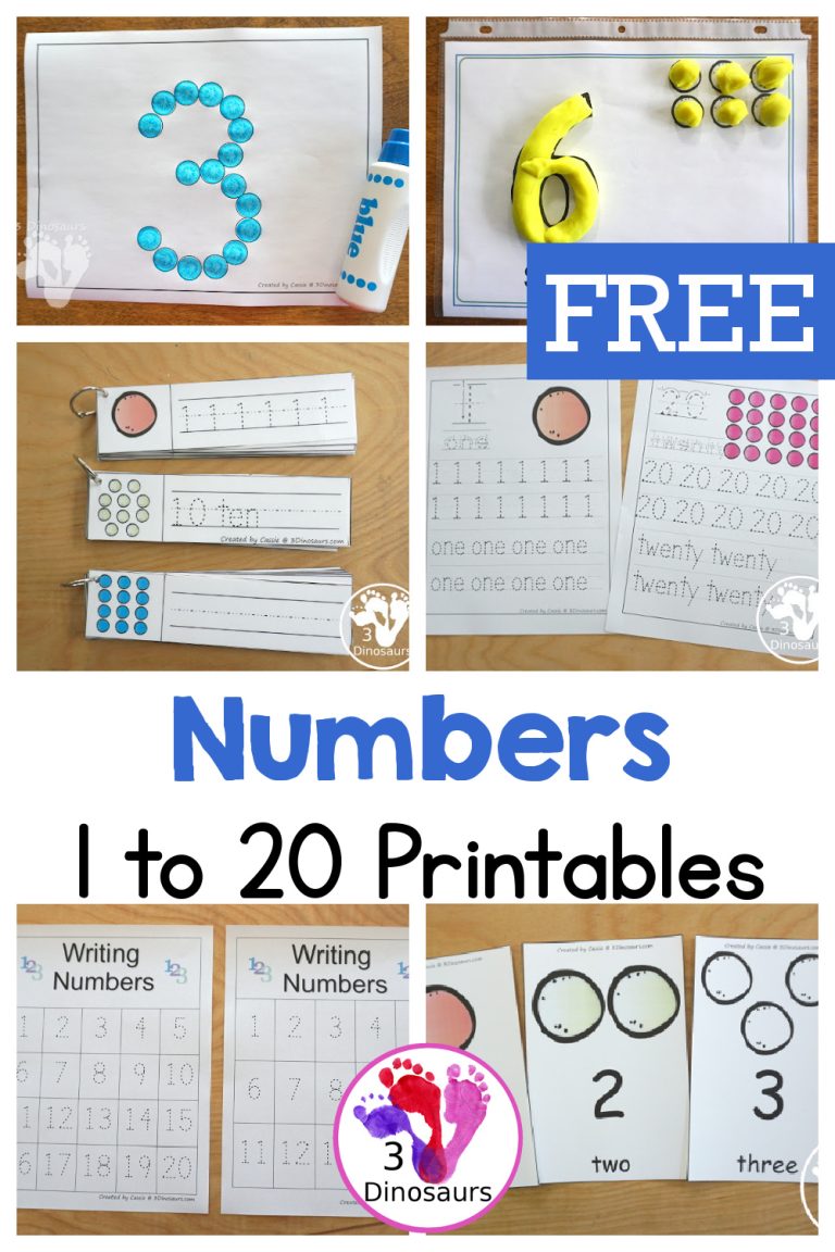 Free 1 to 20 Number Printables with a Gumball Theme