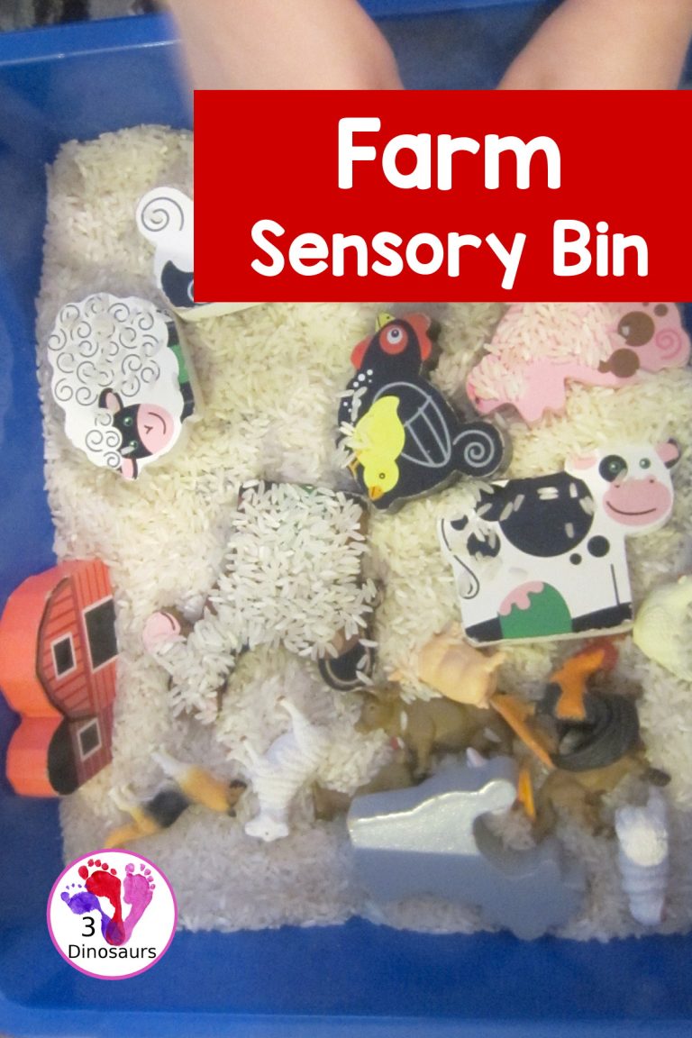 Farm Sensory Bin with Farm Animals