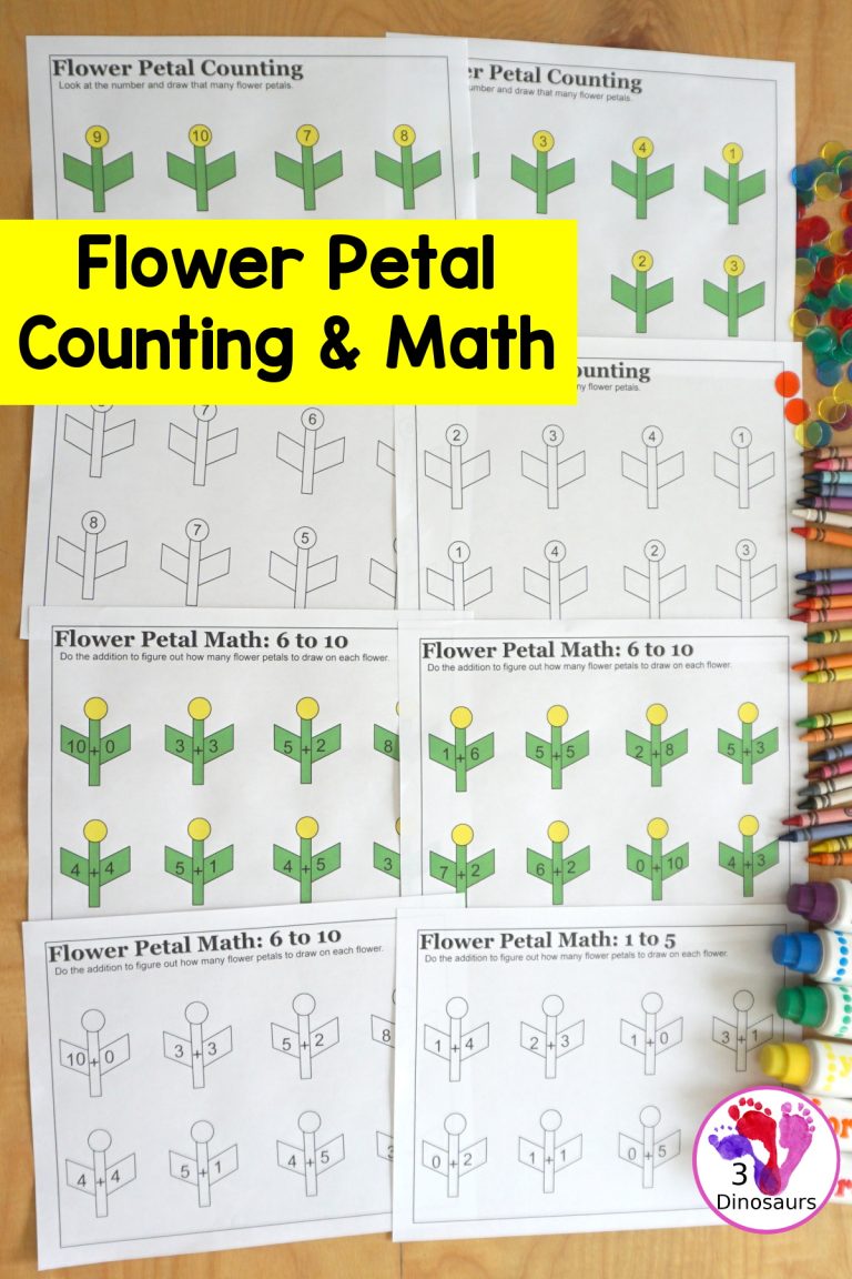 Free Flower Petal Counting & Math Printable