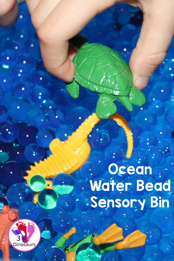 Ocean Water Bead Sensory Bin