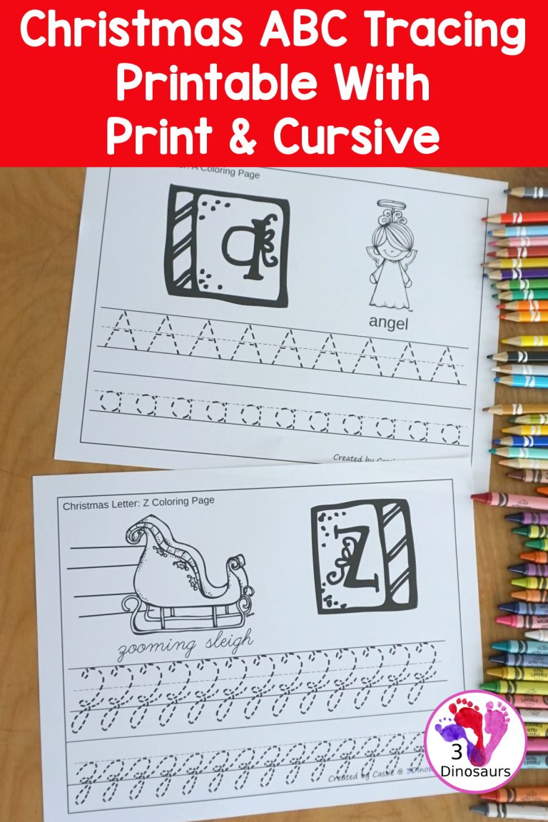 Free Christmas ABC Tracing Printable With Print & Cursive