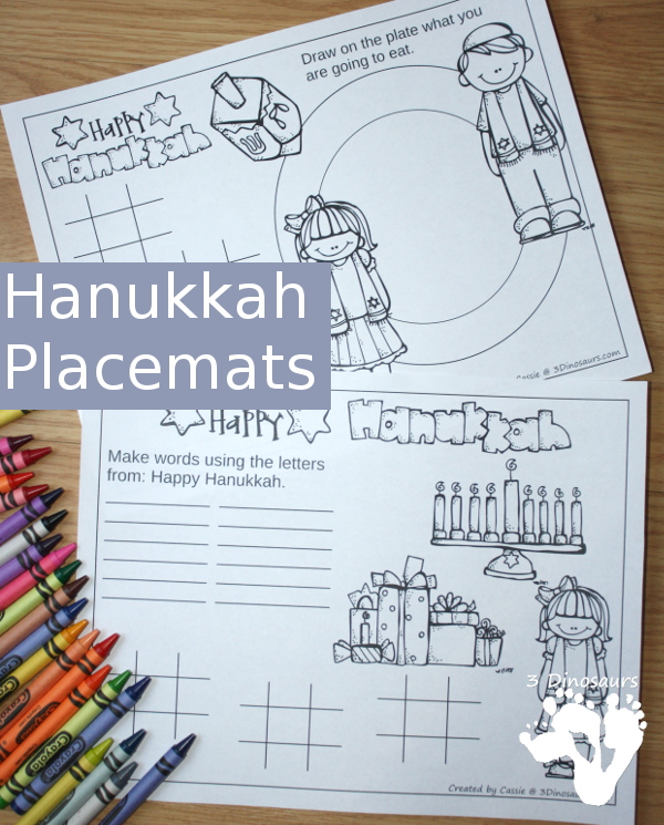 Free Hanukkah Placemat Printables