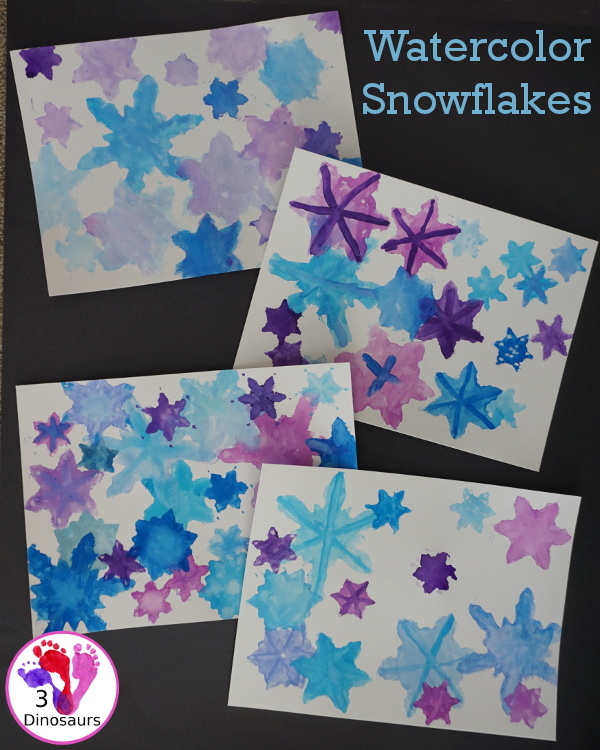 Fun to Make Watercolor Snowflakes with Cookie Cutters