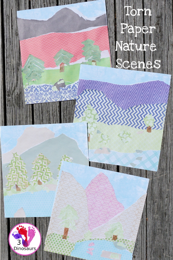 Torn Paper Nature Scene