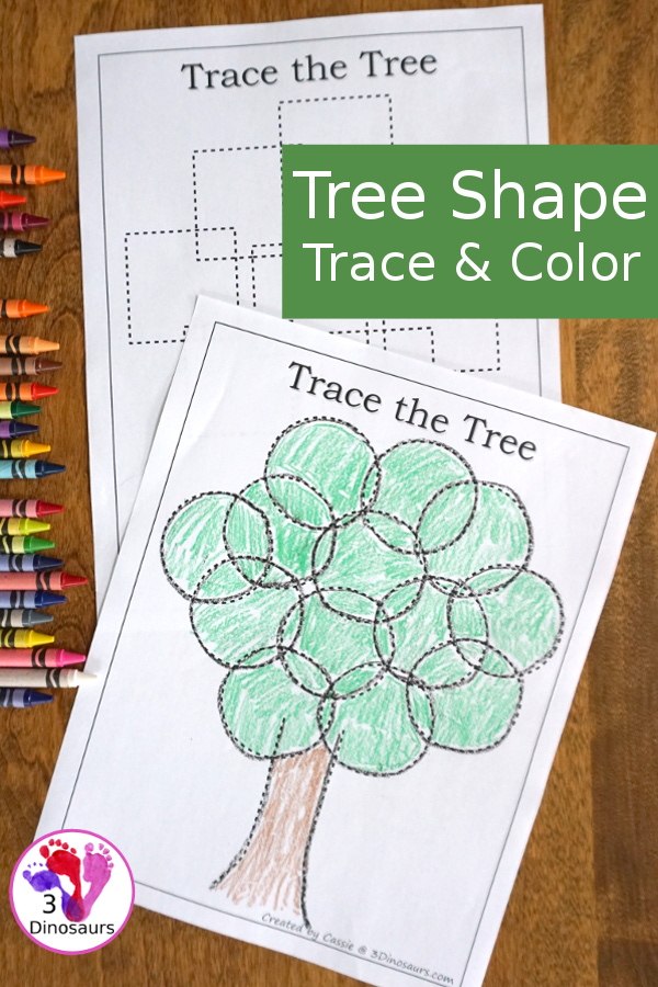 Fine Motor Work With: Tree Shape Trace and Color Printable