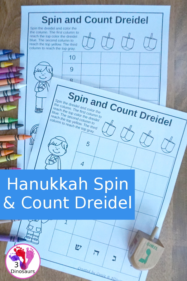 Free Hanukkah Spin & Count Dreidel