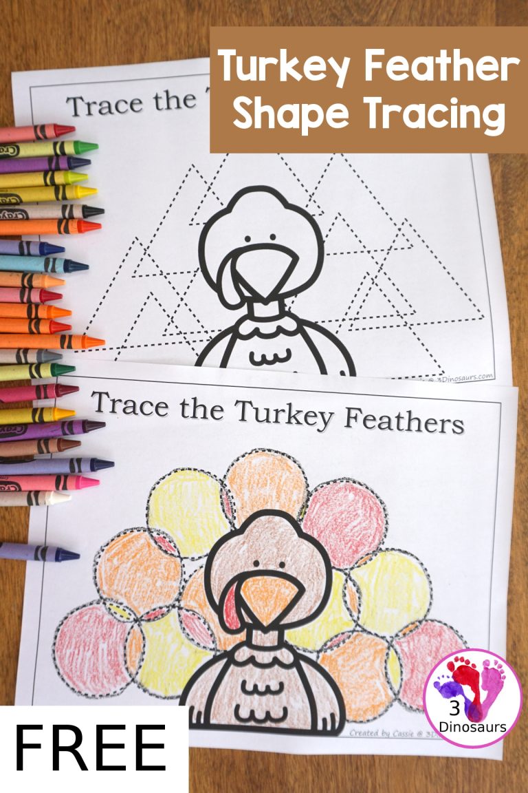 Free Turkey Feather Shape Tracing Printable