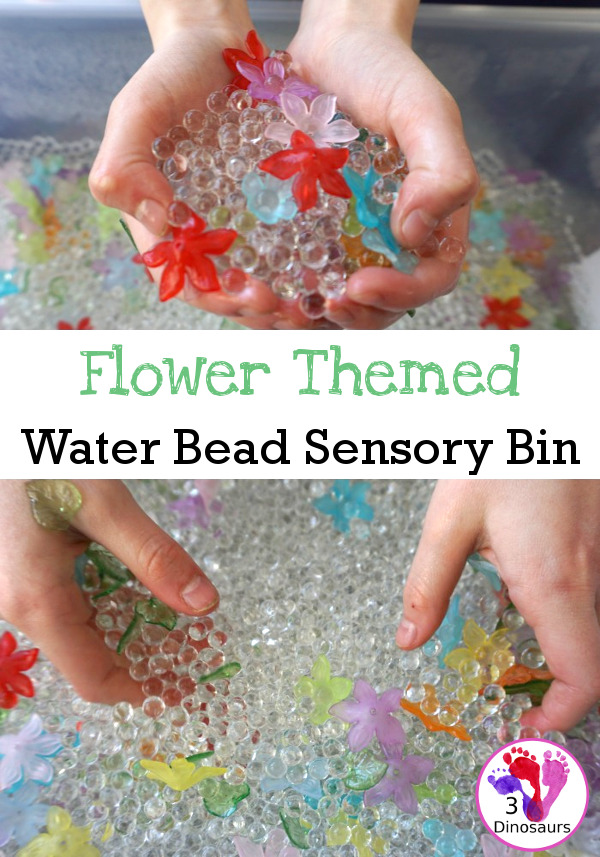 Flower Water Bead Sensory Bin