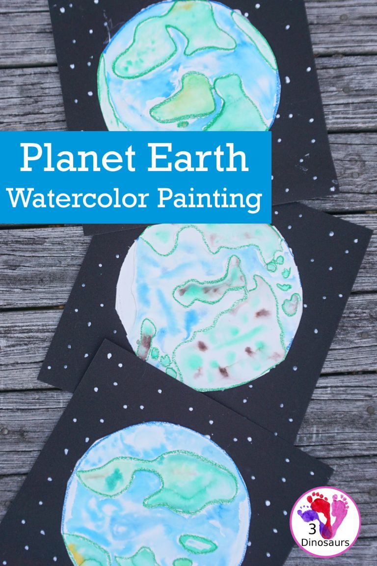 Watercolor Planet Earth Craft for Kids