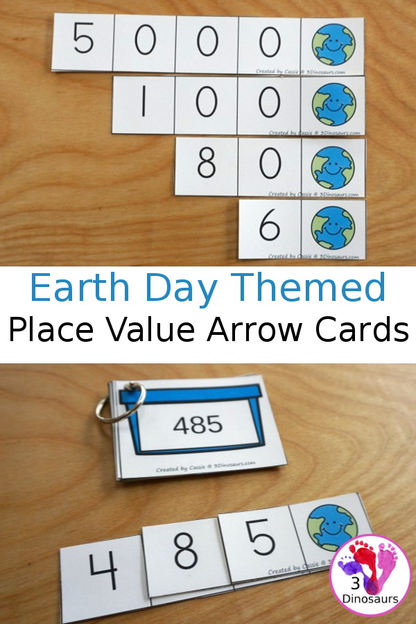 Free Earth Day Place Value Arrow Card Printables