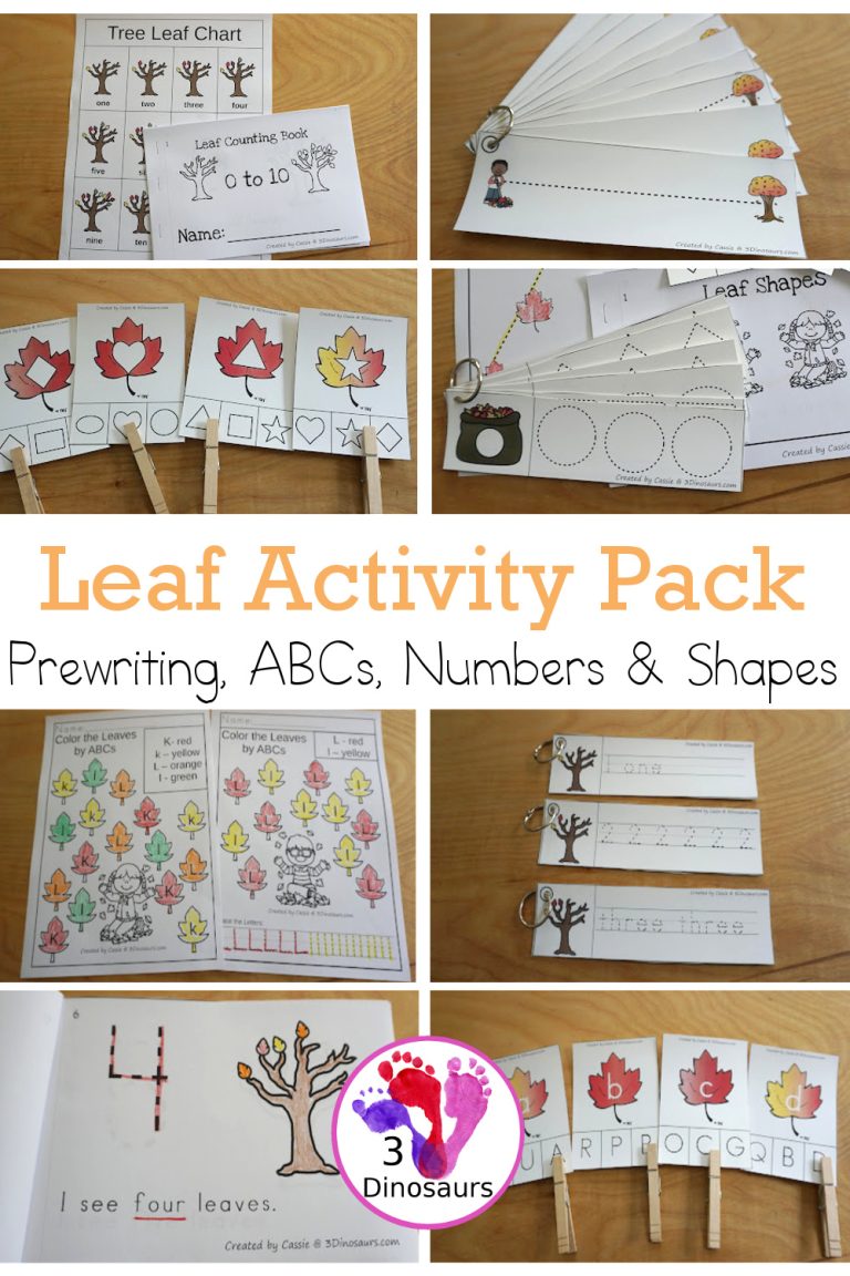 Leaf Activity Pack: Prewriting Shapes, ABCs & Numbers