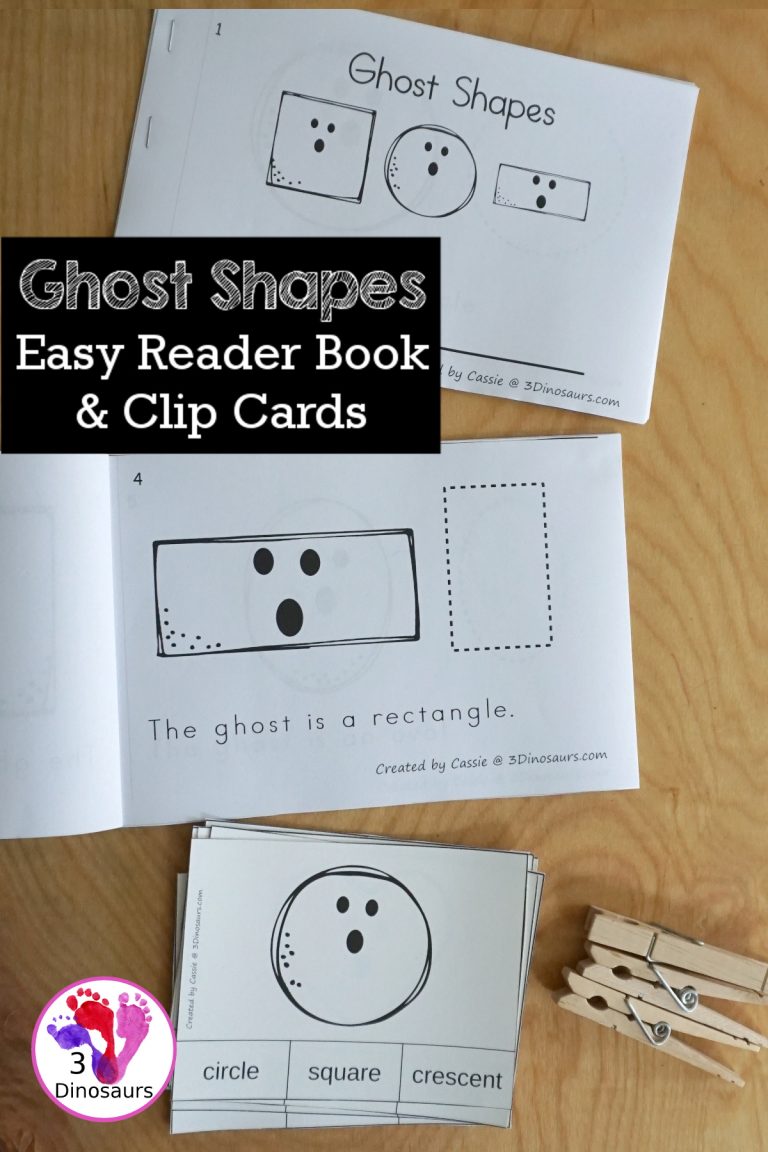 Free Ghost Shape Easy Reader Book & Clip Card Printables