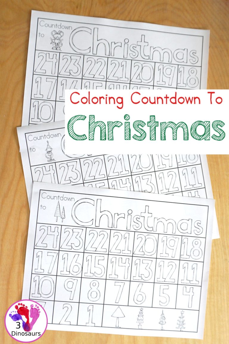 Free Countdown to Christmas Coloring Page Printable