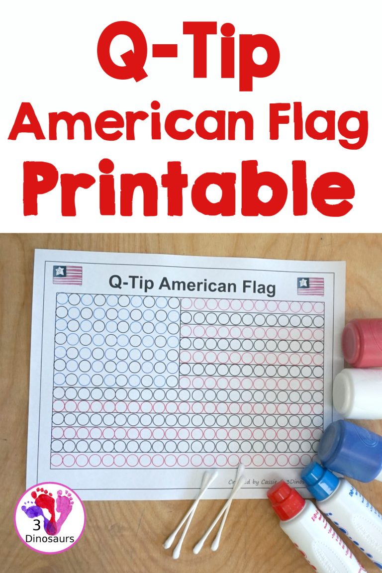 Q-Tip American Flag Printable & Painting Activity