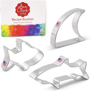 Shark Cookie Cutters 3-Pc. Set Made in USA by Ann Clark, Baby Shark, Shark Fin, Great White Shark