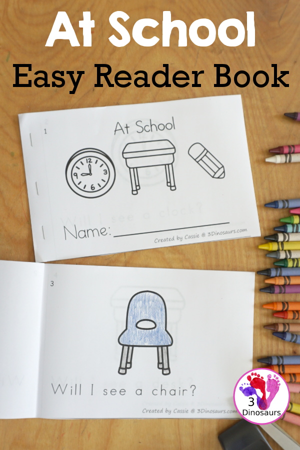 Free At School Easy Reader Book Printable