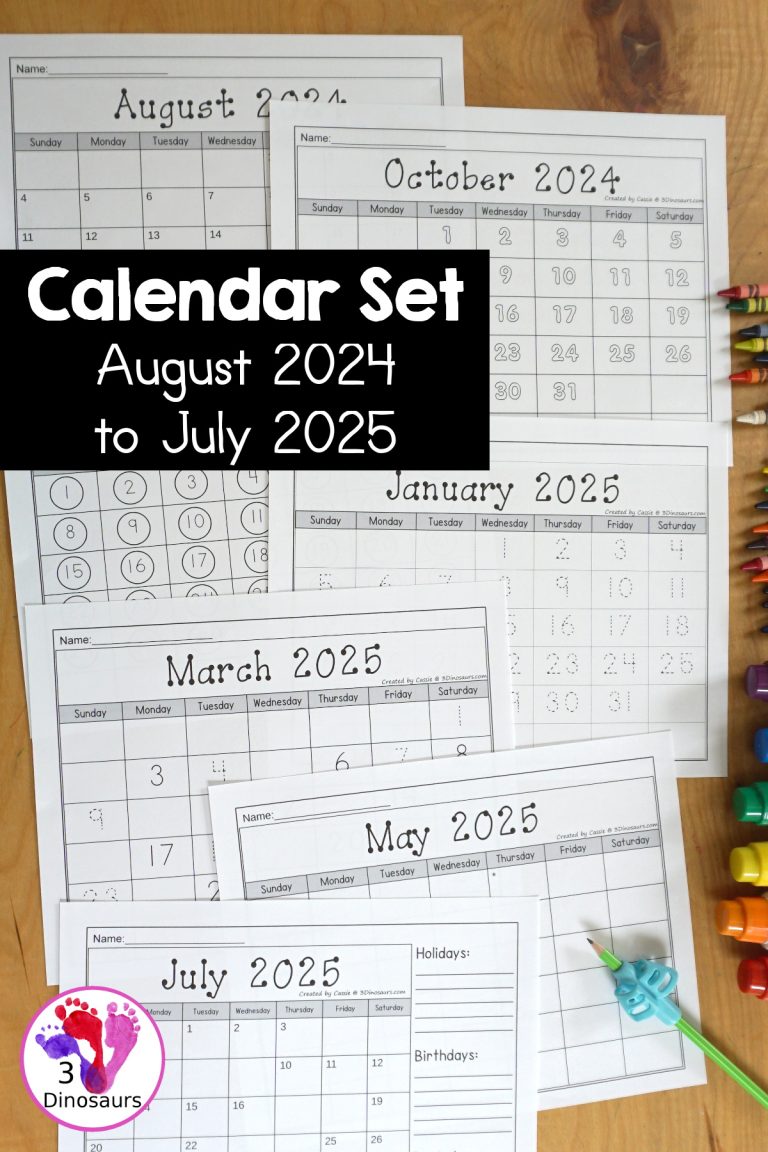 Non-Themed Calendars Set for August 2024 – July 2026