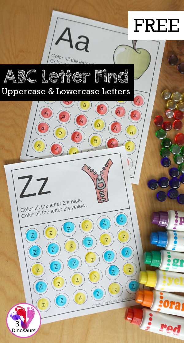 Free ABC Letter Find Uppercase & Lowercase