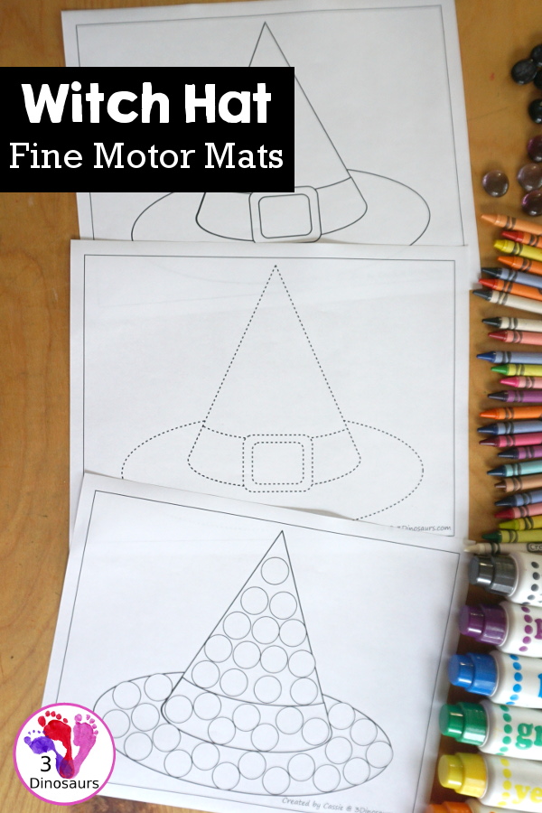 Free Witch Hat Fine Motor Mat Printables