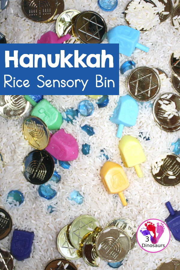 Hanukkah Rice Sensory Bin