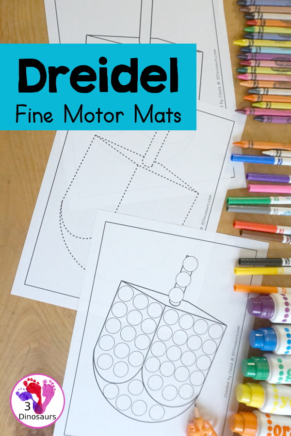 Free Dreidel Fine Motor Mats for Hanukkah