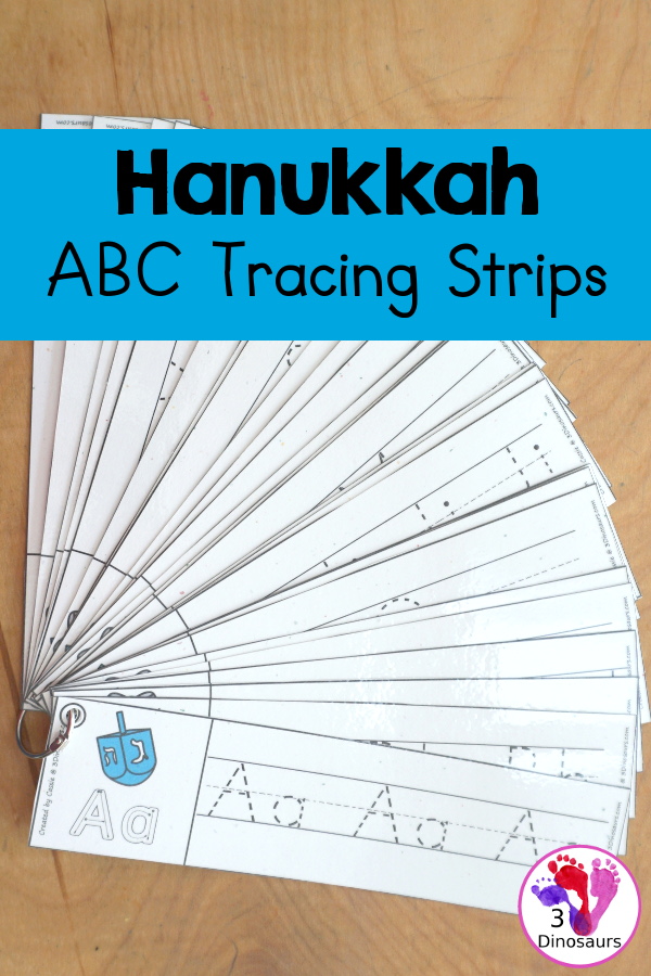 Free Hanukkah ABC Tracing Strip Printables