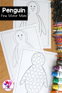 Free Penguin Fine Motor Mats