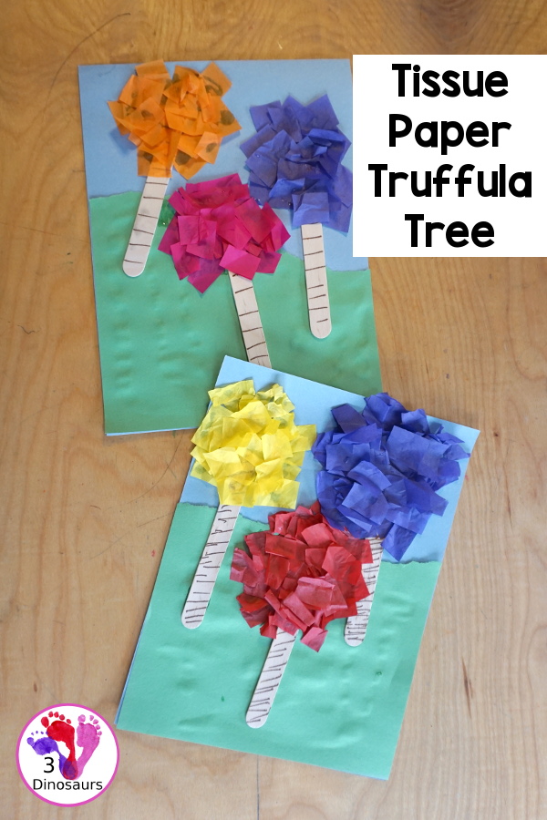 Tissue Paper Truffula Tree Craft