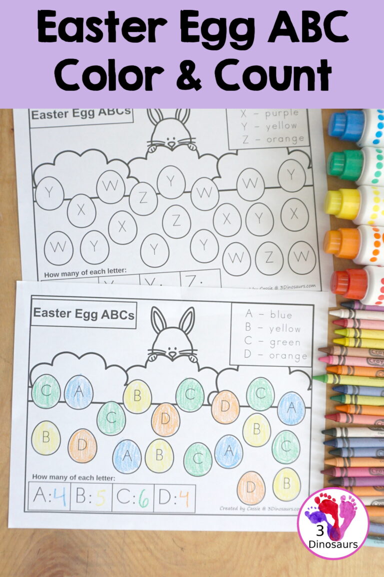 Free Easter ABC Color & Count Printable