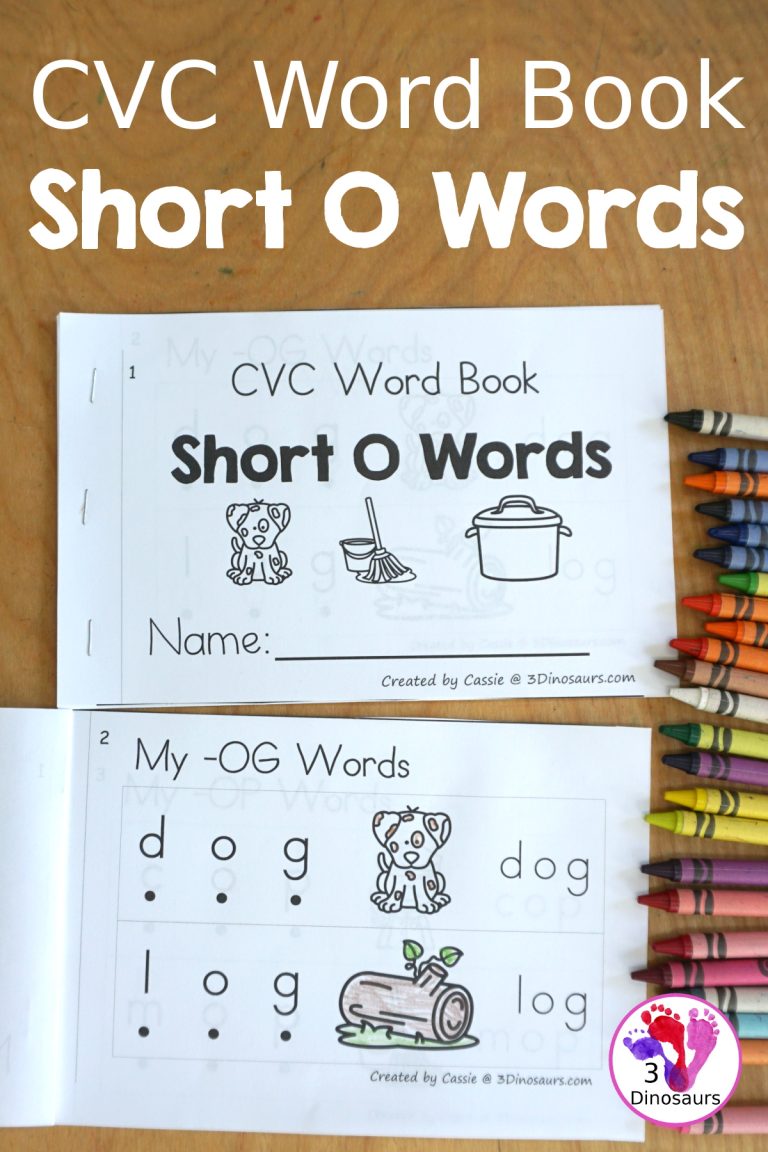 Free CVC Word Book: CVC Short O Words Easy Reader Book Printable