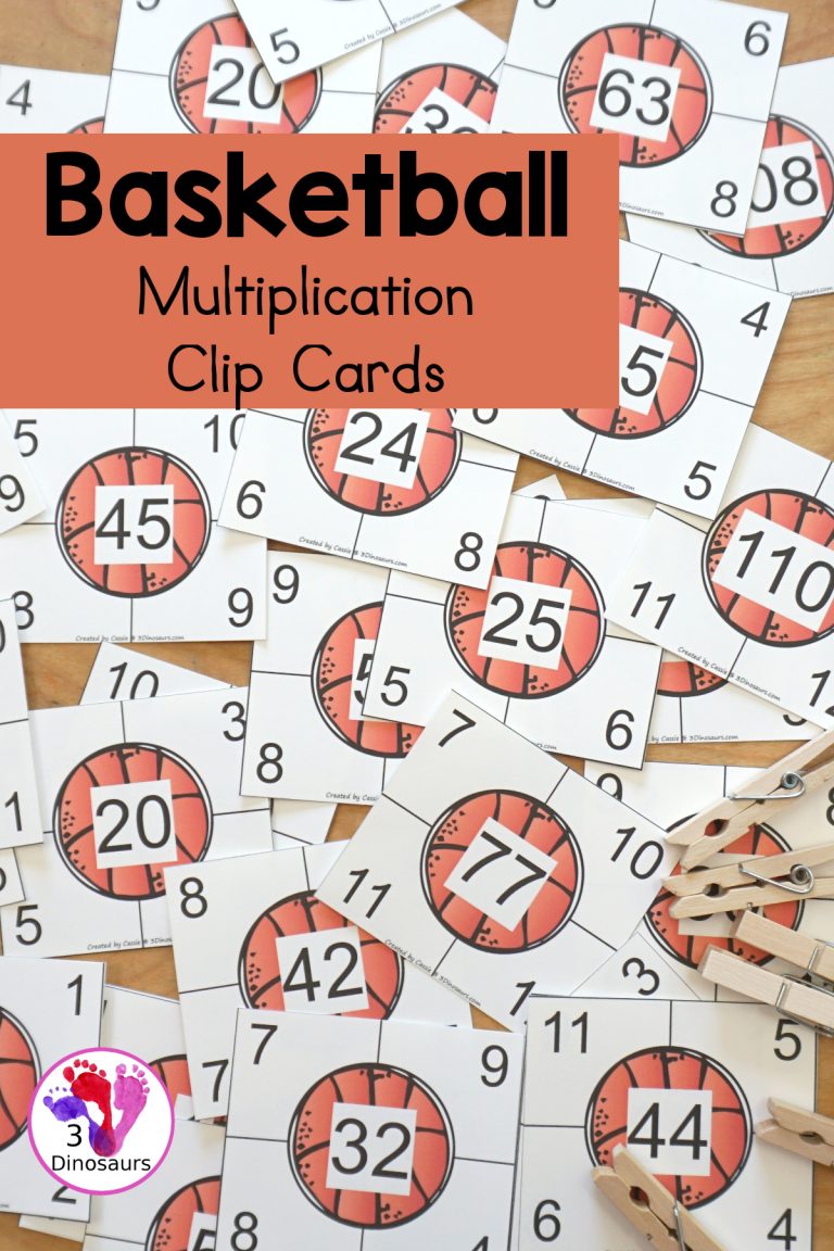 Free Basketball Multiplication Clip Cards