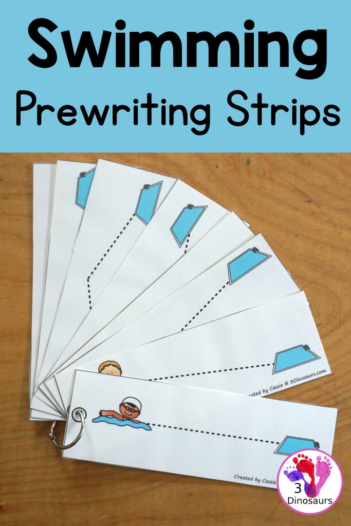 Free Swimming Prewriting Strip Printables