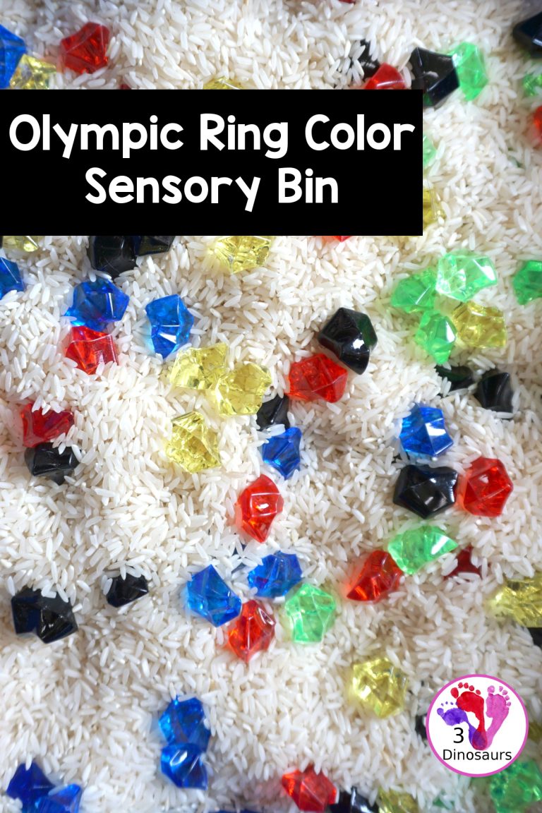 Olympic Flag Colors Sensory Bin