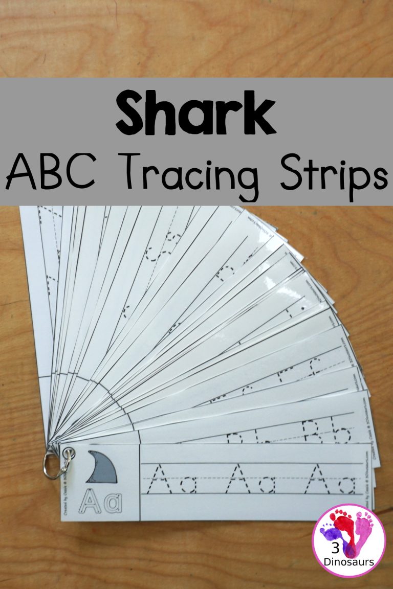 Free Shark ABC Tracing Strip Printables