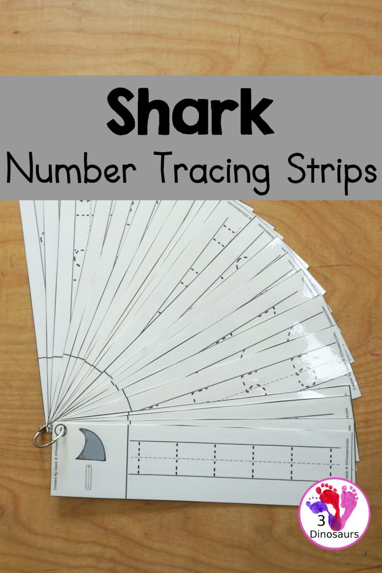 Free Shark Number Tracing Strip Printables