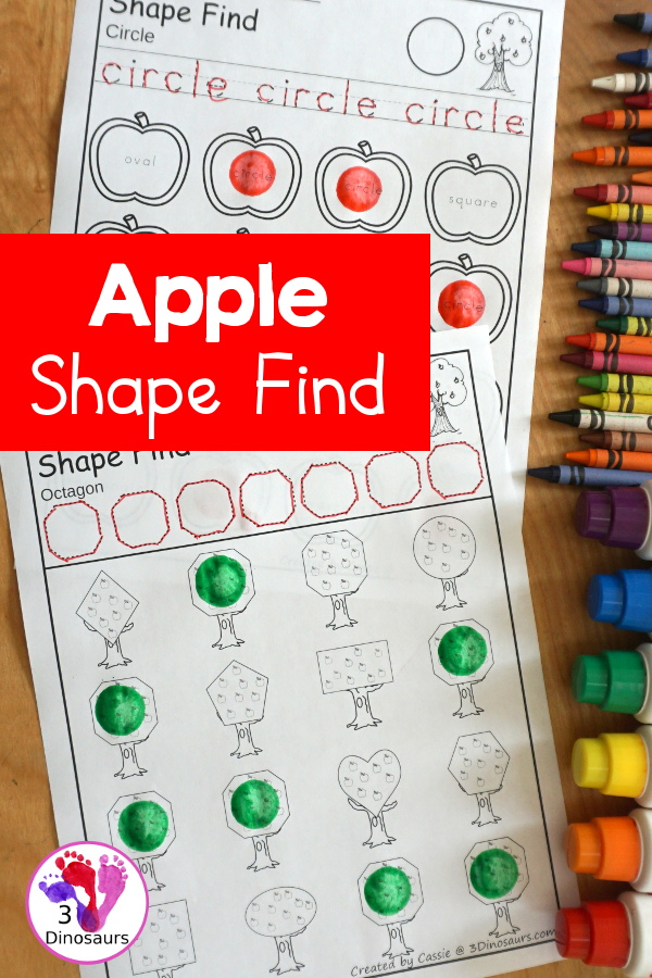 Apple Shape Find Printables – 11 Shapes