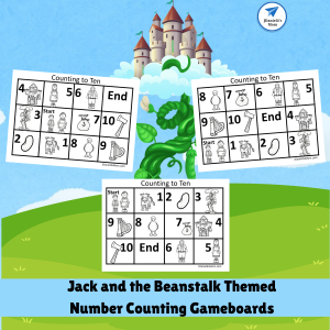 Jack and the Beanstalk Themed Number Counting Gameboards