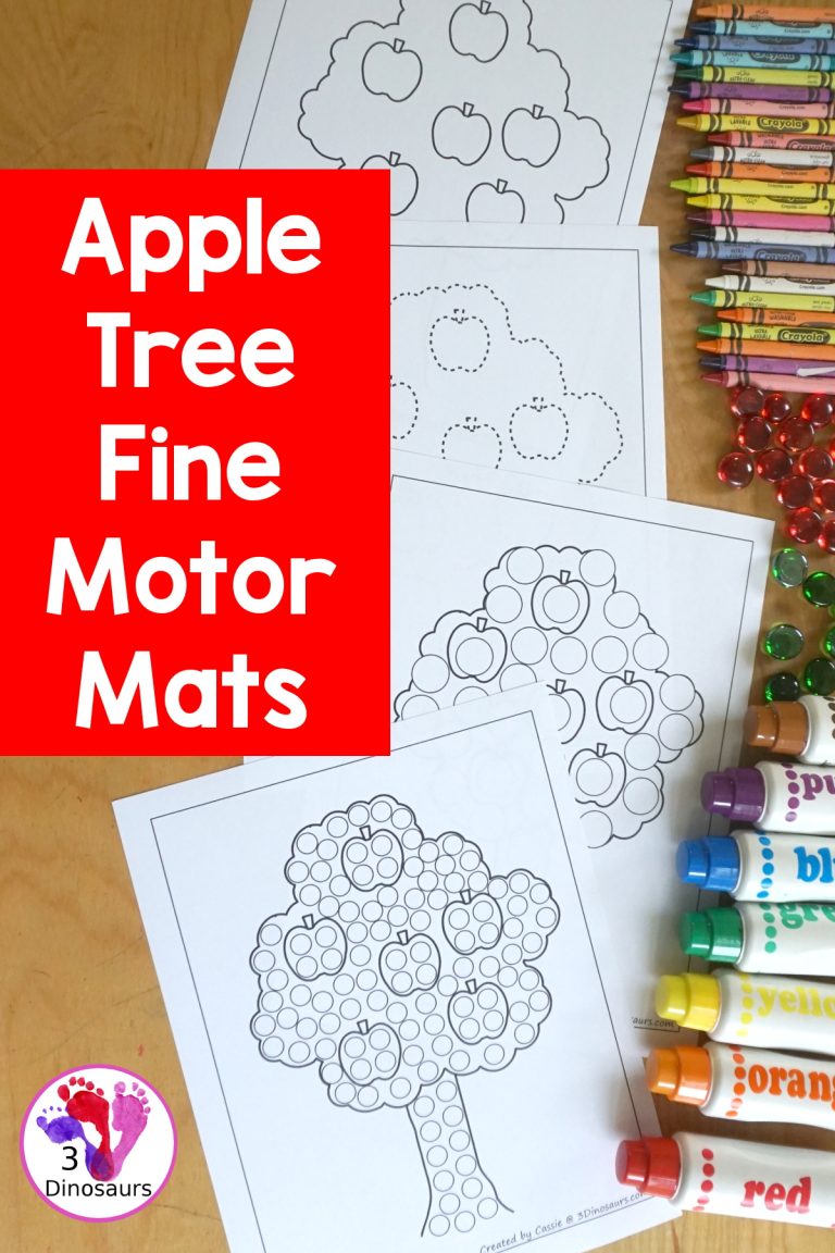 Free Apple Tree Fine Motor Mats